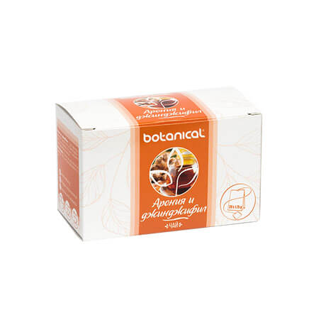 Botanical Tea Aronia and Ginger Carton of 20 teabags