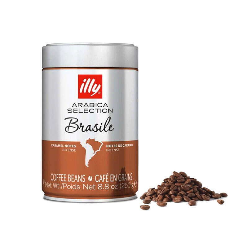Illy Whole Bean Coffee Brazil Metal Can 250 grams