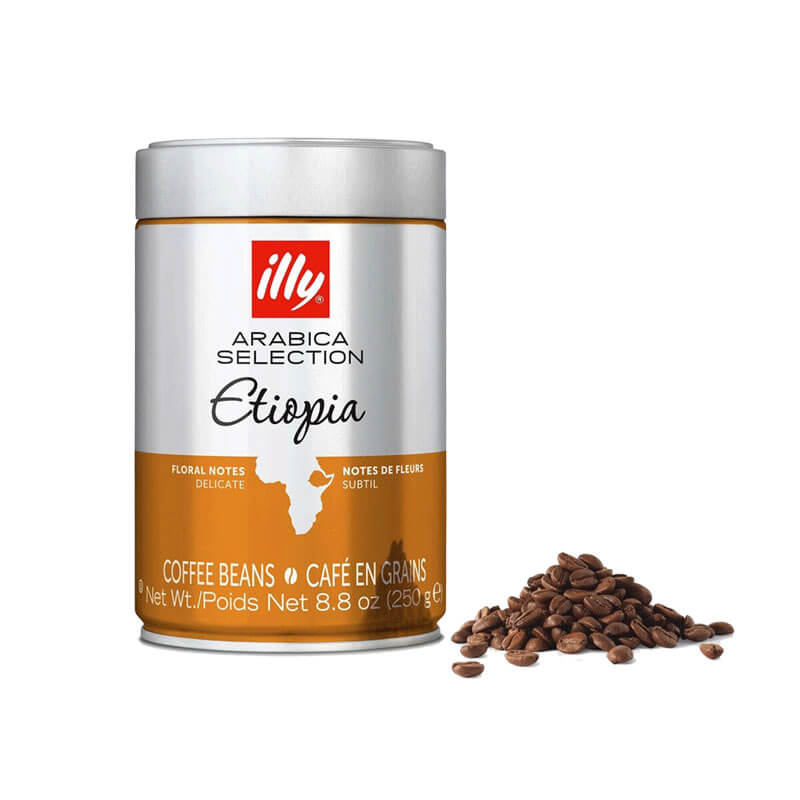 Illy Whole Bean Coffee Ethiopia Metal Can 250 grams